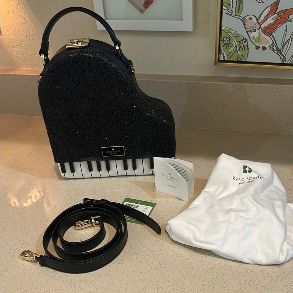 Kate Spade Black and White Mini Piano Bag